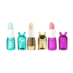 3 Bálsamos Labiales Metalizados Veganos - Sabor Cupcake , Cheescake , Milkshake - Inuwet